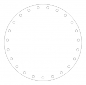 8" Oak Veneer Round Drilled 23 Holes @ 1/4" Diameter